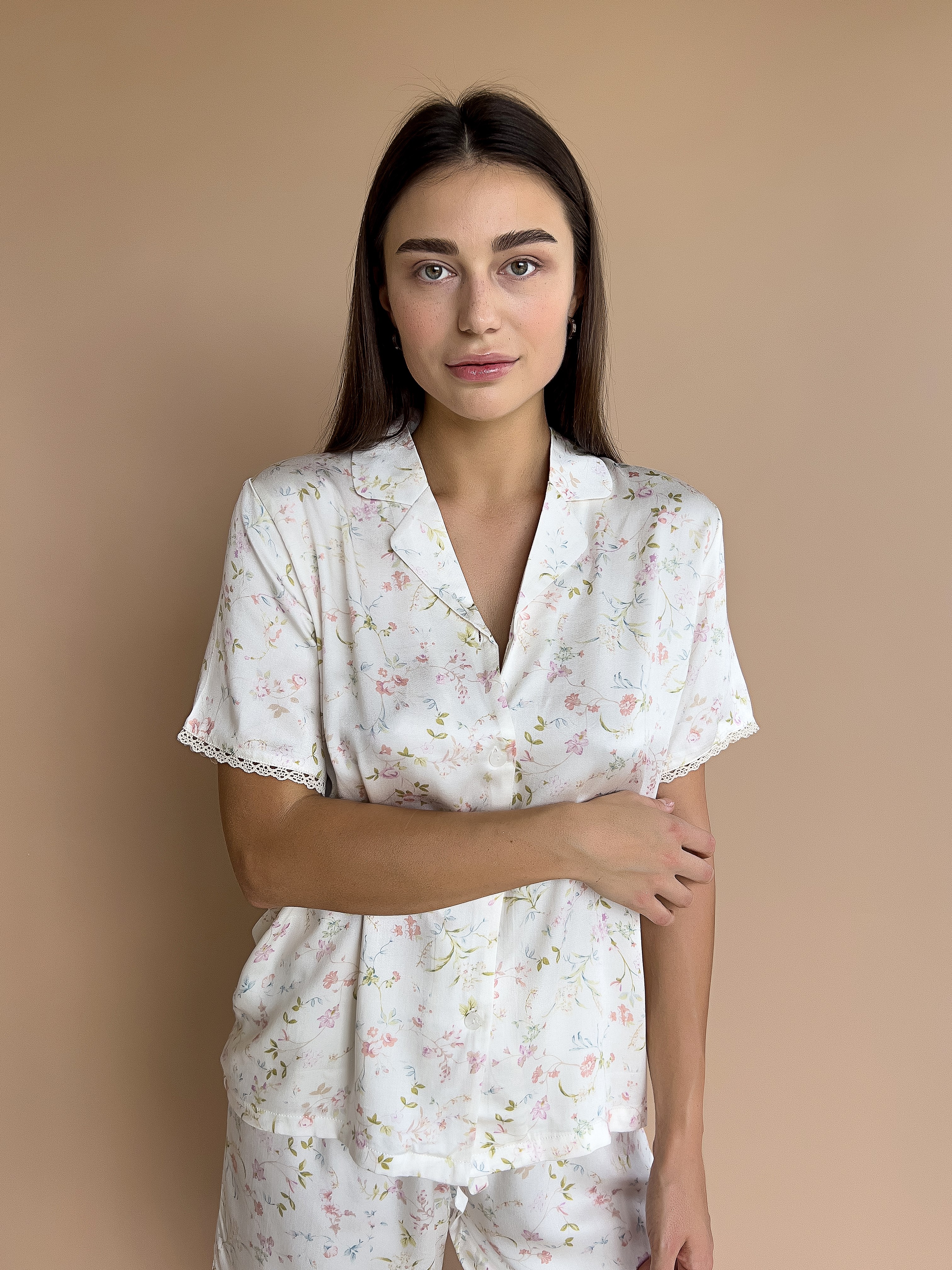 Піжама з  шортами з мереживом White Bloom