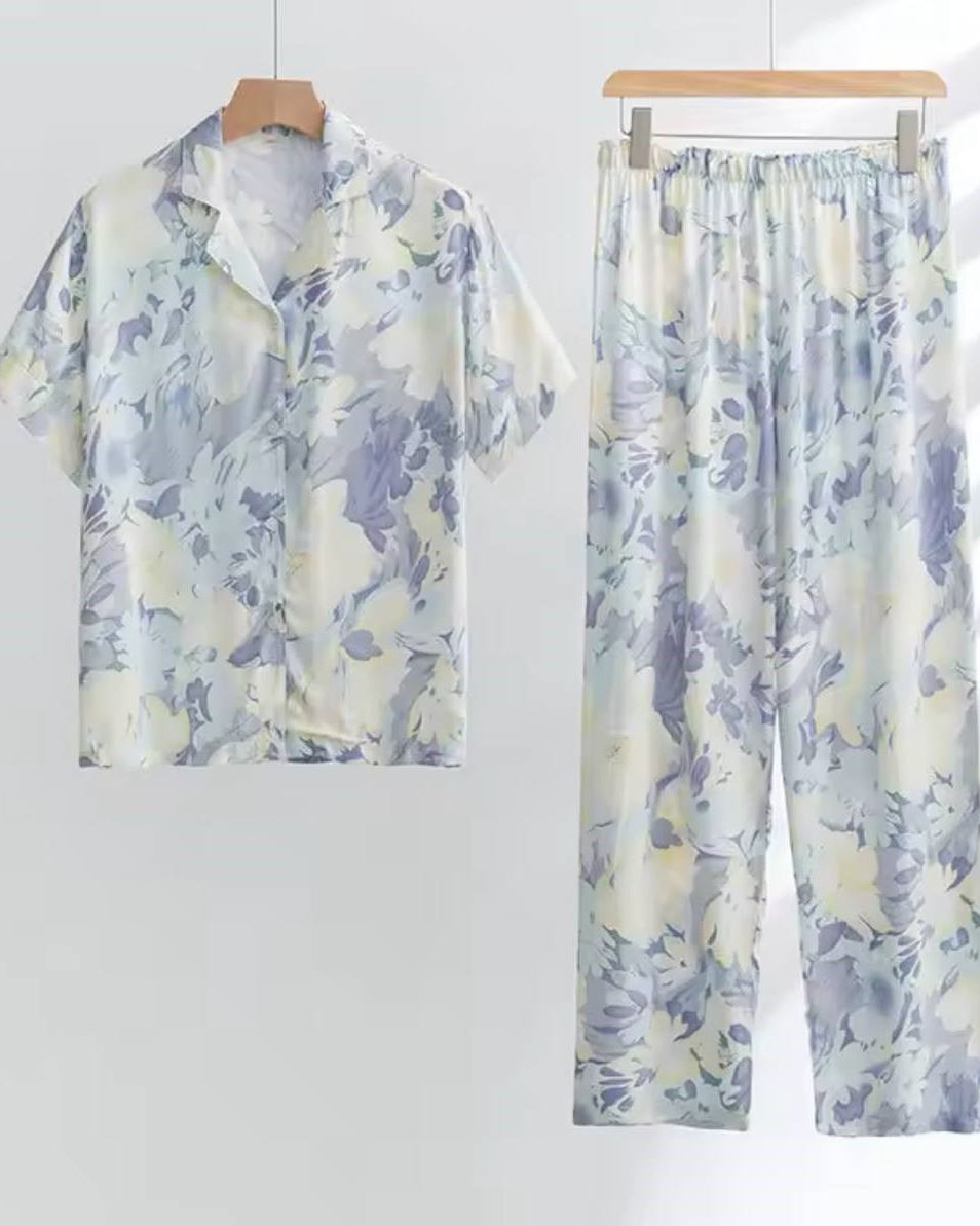 Піжама з брюками та сорочкою з коротким рукавом Blue Garden